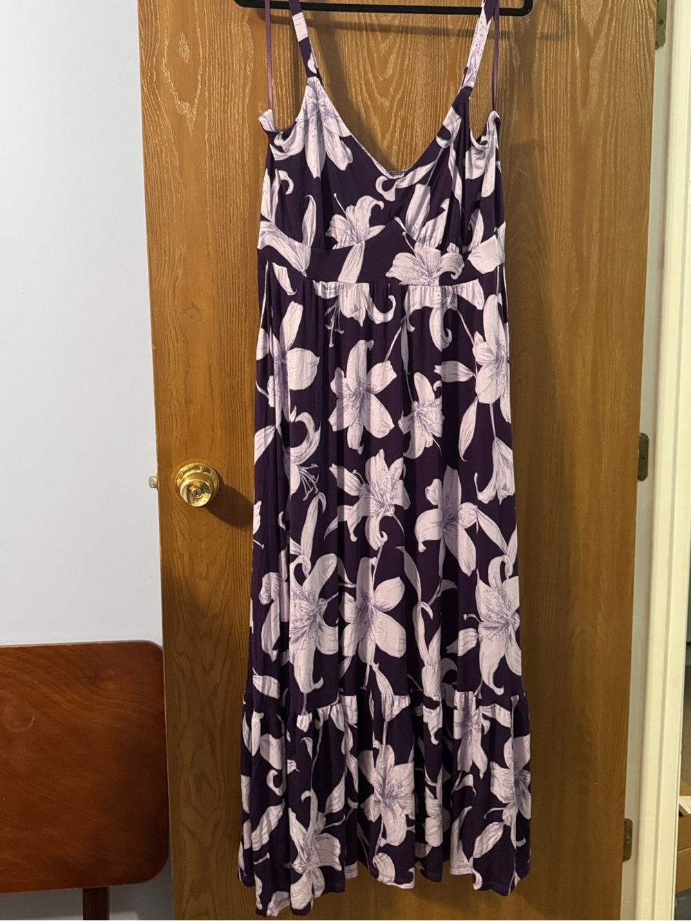 torrid Dark Purple Maxi Dress with Light Lavender Floral Print